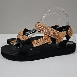 Arizona Love Trekky Sandal Womens EU 40 Natural Tan Raffia Platform Sporty NEW